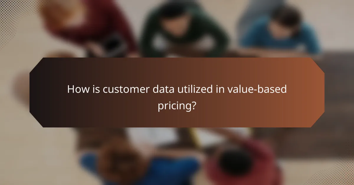 How is customer data utilized in value-based pricing?